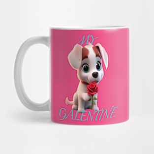 My galentine puppy with red roses Mug